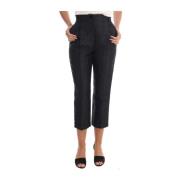 Dolce & Gabbana Elegant High-Waist Capri Byxor Black, Dam