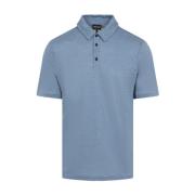 Giorgio Armani Blå Skugga Polo Skjorta Blue, Herr