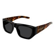 Saint Laurent Geometrisk Havana Solglasögon Modig Stil Brown, Dam