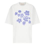 Marni Vit Bomull T-shirt Rund Hals Korta ärmar White, Dam