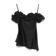 Coperni Svart Off-Shoulder Asymmetrisk Klänning Black, Dam