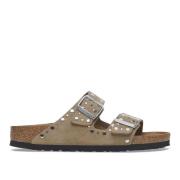 Birkenstock Taupe Arizona Spännen-Sliders Beige, Dam