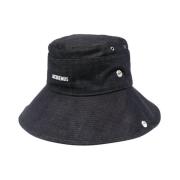 Jacquemus Marinblå bredbrättad hatt Blue, Unisex