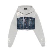 Dsquared2 Indigo Blå Hoodie med Fickor Gray, Dam