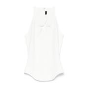 Mugler Ärmlös Cut-Out Crew Neck Klänning White, Dam