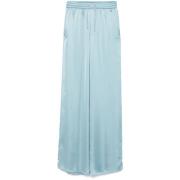 Herno Aquamarine Blue Satin Palazzo Pants Blue, Dam