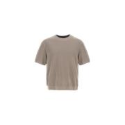 Herno Bomull Crew Neck T-shirt Brown, Herr