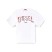 Diesel Certifierad Bomull Logo Print T-shirt White, Herr