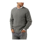 Tommy Hilfiger Klassisk Cable Crew Neck Sweater Gray, Herr