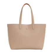 Twinset Vändbar Toteväska med Metalllogo Beige, Dam