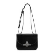 Vivienne Westwood Linda Crossbody Väska i Svart Läder Black, Dam