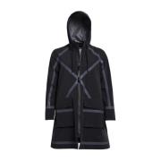 Stutterheim Hantverk A-Linje Regnrock med Tejpade Ränder Black, Dam