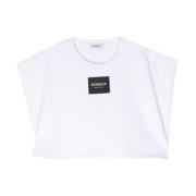 Dondup Logo Patch Cropped Top White, Dam