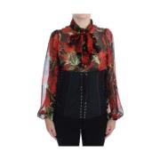 Dolce & Gabbana Svart blommig brokad korsett bälte Multicolor, Dam