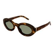 Saint Laurent Ovalt acetatbåge med vintage touch Brown, Unisex