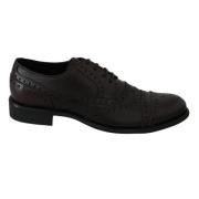 Dolce & Gabbana Elegant Herr Läder Derby Klädsel Skor Black, Herr