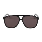 Saint Laurent Irregular Shape Sunglasses SL 596 Dune Black, Unisex