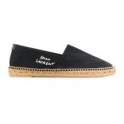 Saint Laurent Canvas Logo Espadrilles Slip-on Skor Black, Herr