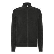 RRD Velvet Full Zip Knit Sweater Gray, Herr