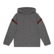 Gucci Ull Zip Sweatshirt Grön Röd Web Gray, Herr