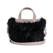 Stutterheim Faux Fur Crossbody Mini Väska Black, Dam