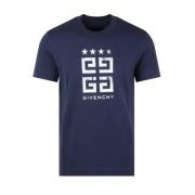 Givenchy 4G Stjärnor Bomull T-shirt Blue, Herr