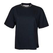 Golden Goose Vintage bomull T-shirt med svarta stenar Black, Dam