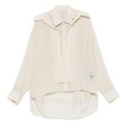 Mihara Yasuhiro Beige Dubbellagd Skjorta White, Dam