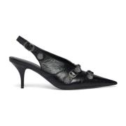 Balenciaga Stud Embellished Slingback Pumps Black, Dam