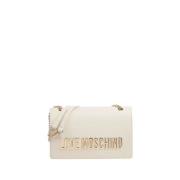 Moschino Ivory Axelväska med Gyllene Detaljer Beige, Dam