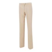 Andamane Kräm Stretch Crepe Byxor Beige, Dam