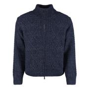 Paul & Shark Mysig Cable-Knit Turtleneck Sweater Blue, Herr