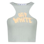 Off White Vintage Logo Crop Top Gray, Dam