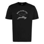 Paul & Shark Präglad bomull T-shirt Black, Herr