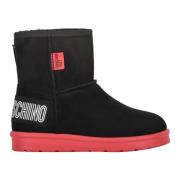 Love Moschino Stiliga Mocka Ankelboots Black, Dam