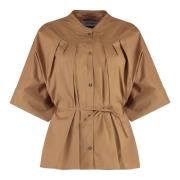 Yves Salomon Oversize Bomullsskjorta Brown, Dam