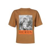 Heron Preston Bomull T-shirt med Fronttryck Brown, Dam