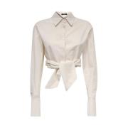 Balmain Casual Bomullsskjorta för Män White, Dam