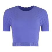 Wolford Illusion Net Crop Top med Logo Detalj Purple, Dam