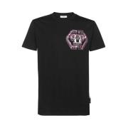 Philipp Plein Logo Print Bomull T-shirt Black, Herr