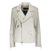 Dsquared2 Biker Style Läderjacka Beige, Dam