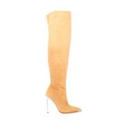 Bally Suede Over-the-Knee Stiletto Stövlar Beige, Dam