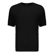 Neil Barrett Räfflad Stickad T-shirt Black, Herr