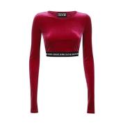 Versace Jeans Couture Logo Crop Top Red, Dam