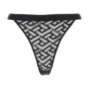 Versace Svart stretch spets trosa Black, Dam