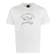 Paul & Shark Bomull Logo T-shirt White, Herr