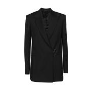 Givenchy Ullblazer med Spänne Stängning Black, Dam