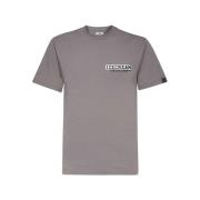 Icecream Bomull T-shirt med Front Back Print Gray, Herr