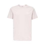 Les Deux Räfflad Crew-neck T-shirt med Print Beige, Herr