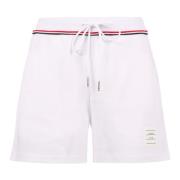 Thom Browne Bomullsshorts Tricolor Detalj Två Sidofickor White, Dam